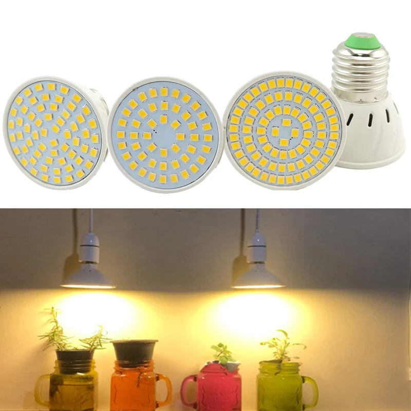 LED Lamp Bulb E27 Socket Bombillas Spotlight 48 60 80Leds Lampara Spot Greenhouse Phytolamp Grow Plant Light SMD 2835