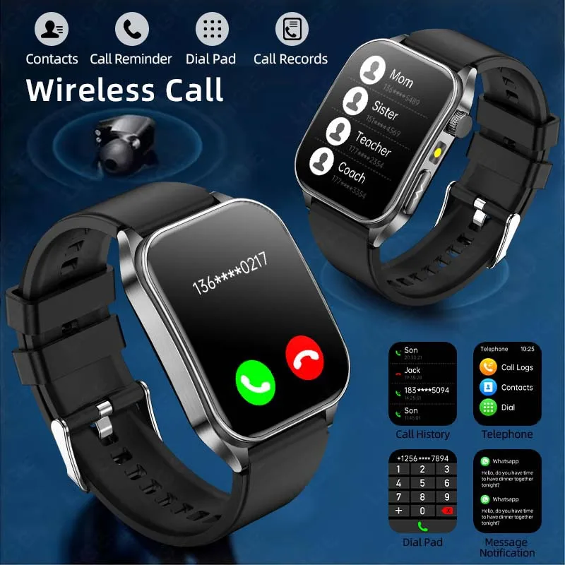 LIGE ECG+PPG Smart Watch 650nm Dual Probe Laser Health Conditioning Women Uric Acid Blood Lipid Blood Pressure Man Smartwatch