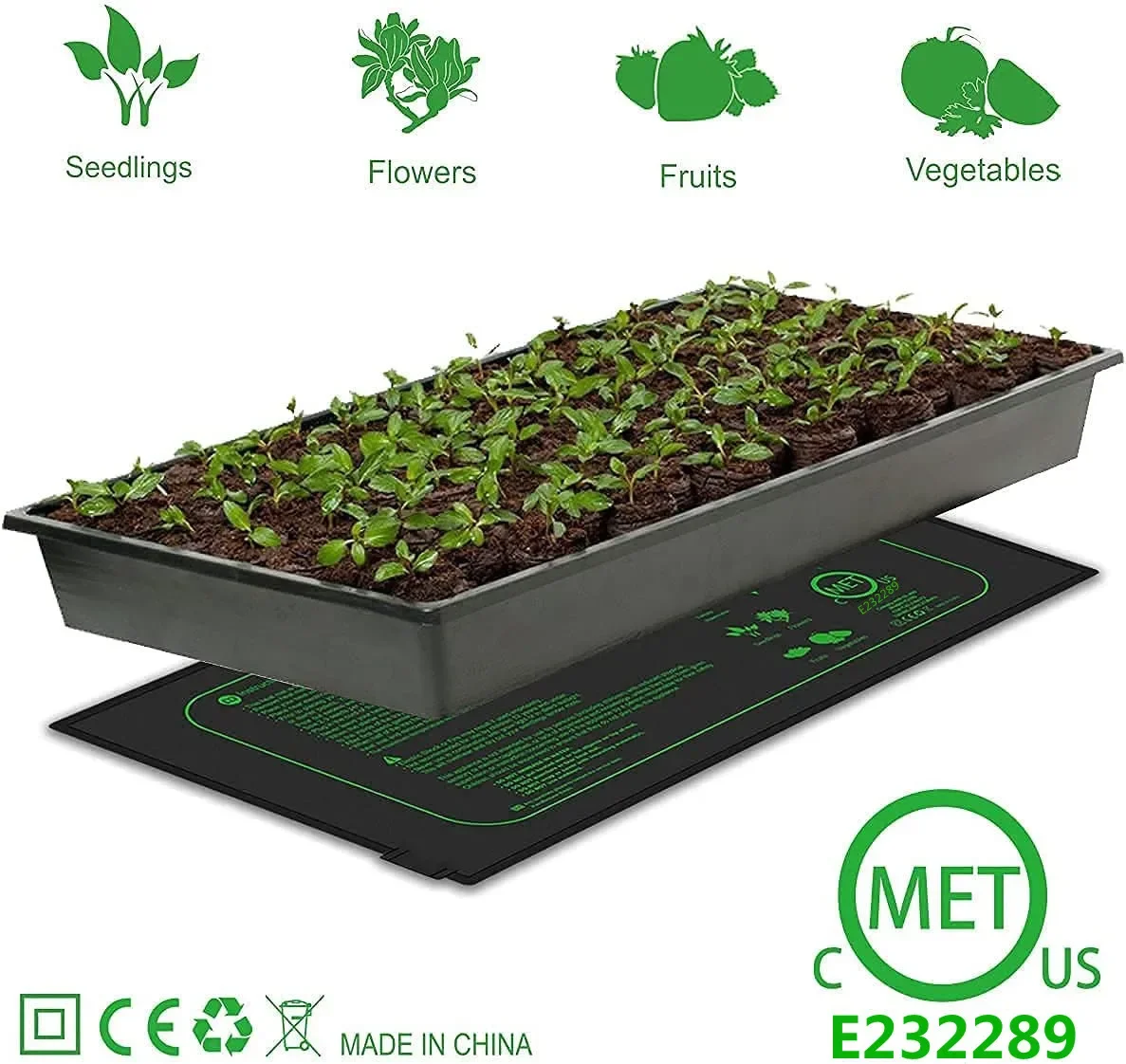

Waterproof seedling heating pad 10X20.75 inch plant flowers and plants heating pad Seedling pot seedling heating pad