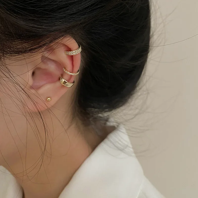 Clip Earrings LATS Delicate Zircon Cute Female Buckle Ear Cuff No Piercings Fake Cartilage Ear Women Fashion Jewelry
