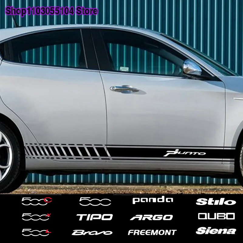 

2pcs KK Car Door Sticker For Fiat 500 Abarth Sport 595 695 500x 500l 500c PUNTO Panda Tipo Bravo Freemont argo stilo qubo