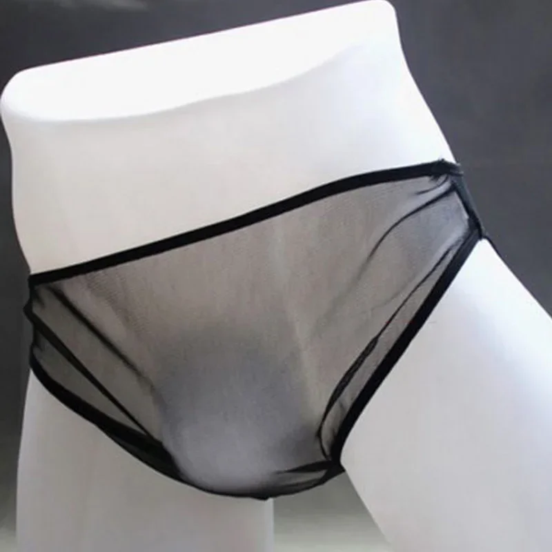 Underwear Male Panties Breathable Net Underpants Men's Briefs Sexy Tulle Netting Transparent Lingerie Sexy Elastic Soft Underwar