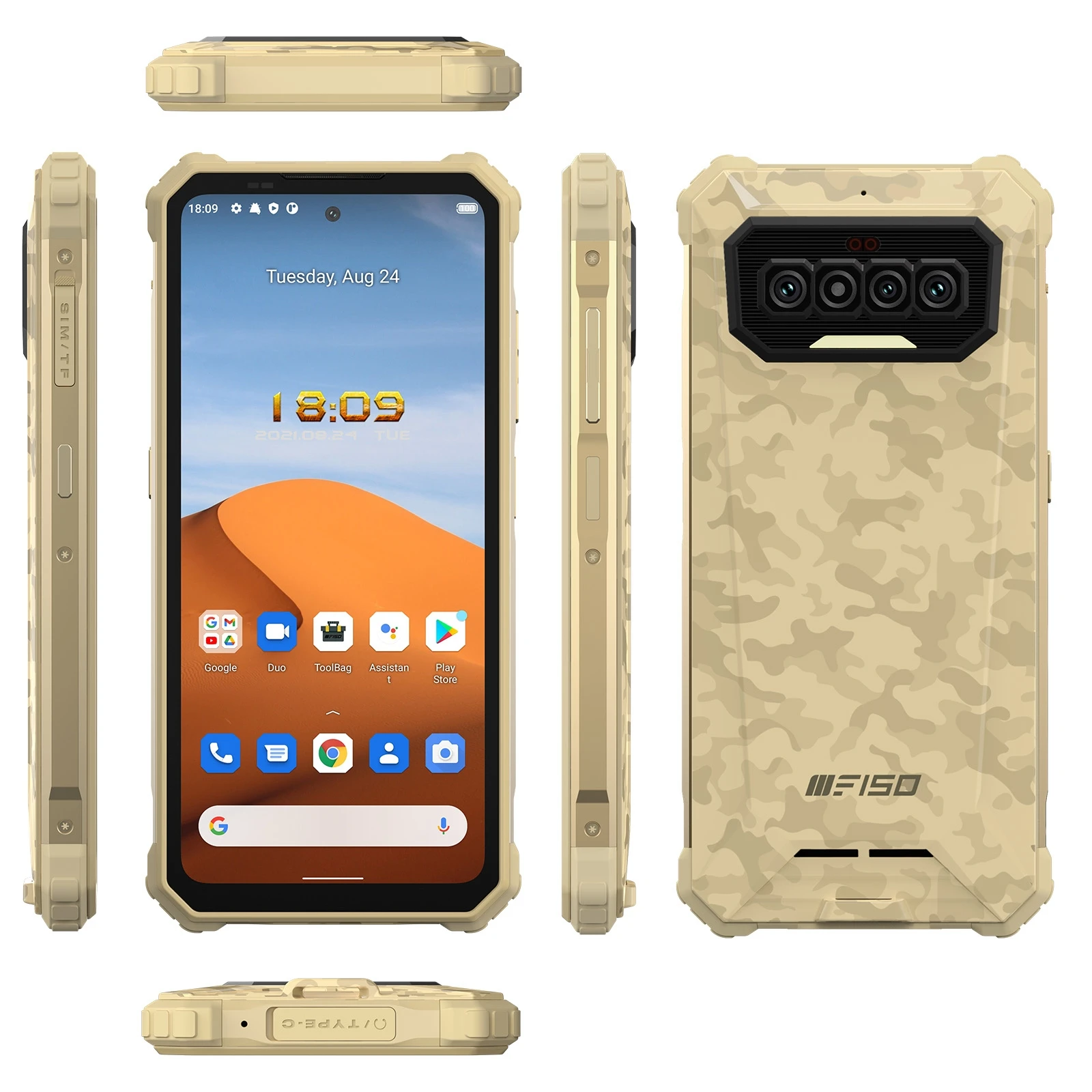 Oukitel F150 R2022 Rugged Smartphone 6.78' 8GB+128GB 64MP 20MP Dual Rear Camera 8300mAh Battery 4G LTE Rugged Phone 2