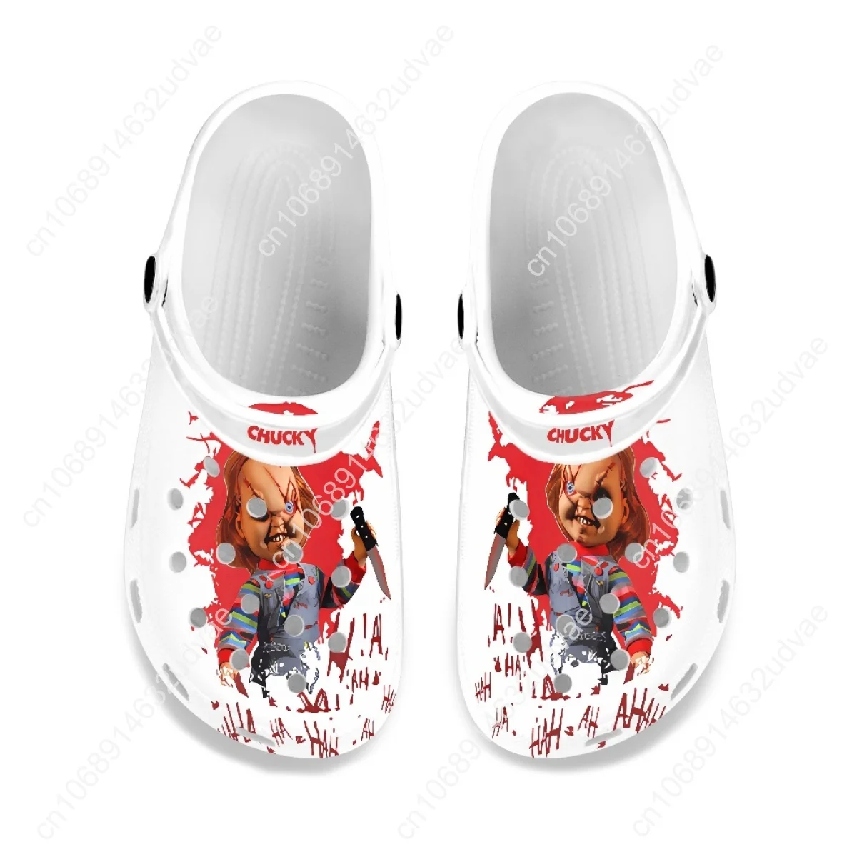 Unisex Beach Hole Shoes Chucky Print Spring Summer Casual Child's Play Sandales for Adults Teens Walking Flats Clogs