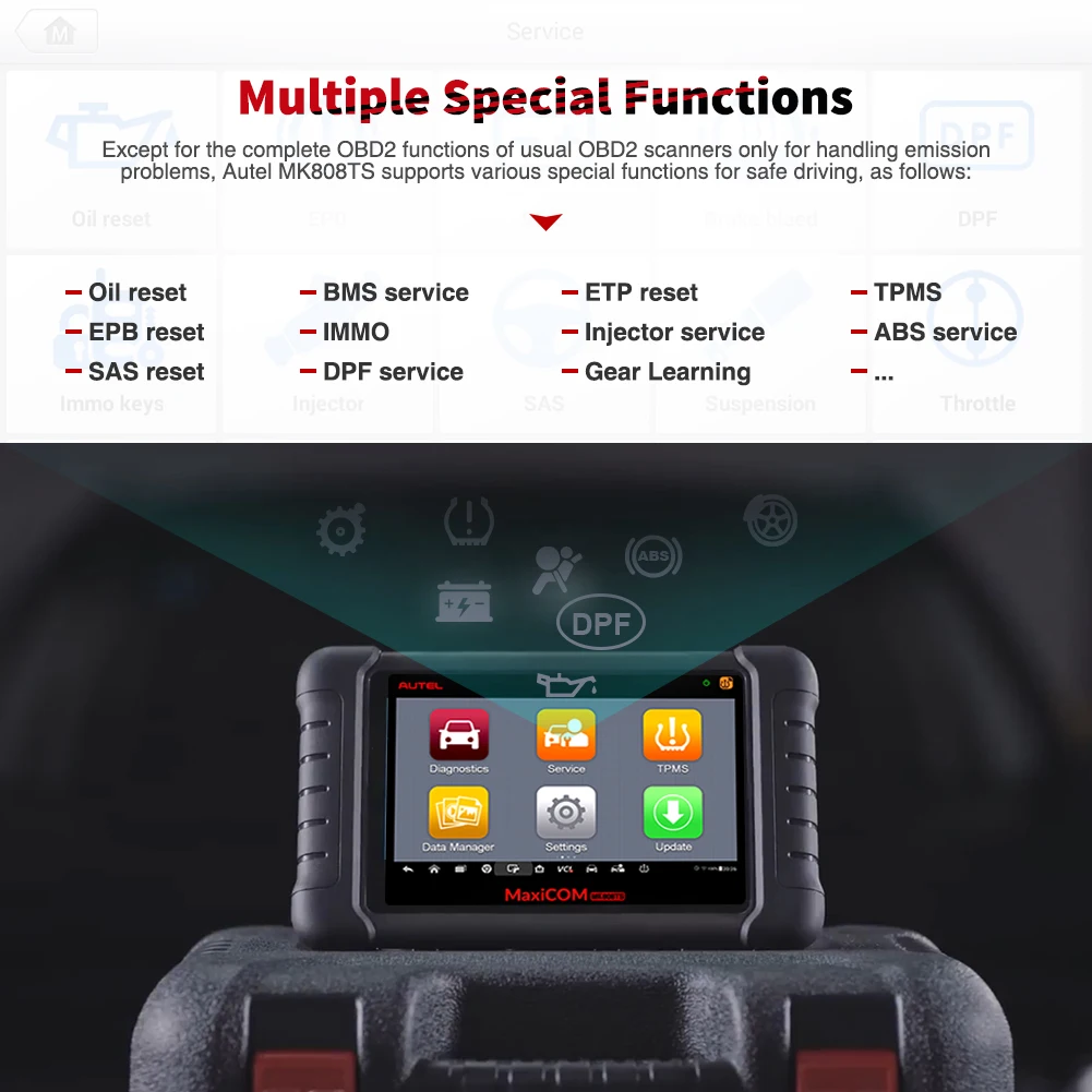 Autel MK808TS 자동차 범용 자동차 스캐너, 모든 차량용 차량 진단 기계 도구 가격