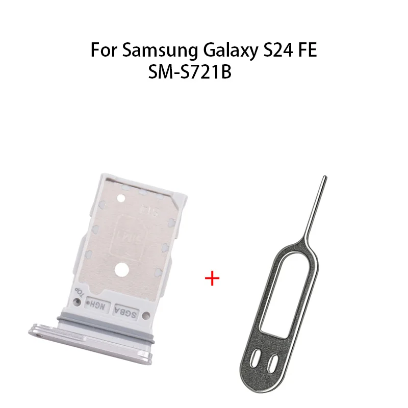 삼성 갤럭시 S24 FE SM-S721B용 SIM 카드 트레이 + SD 카드 트레이 소켓 리더 홀더 슬롯