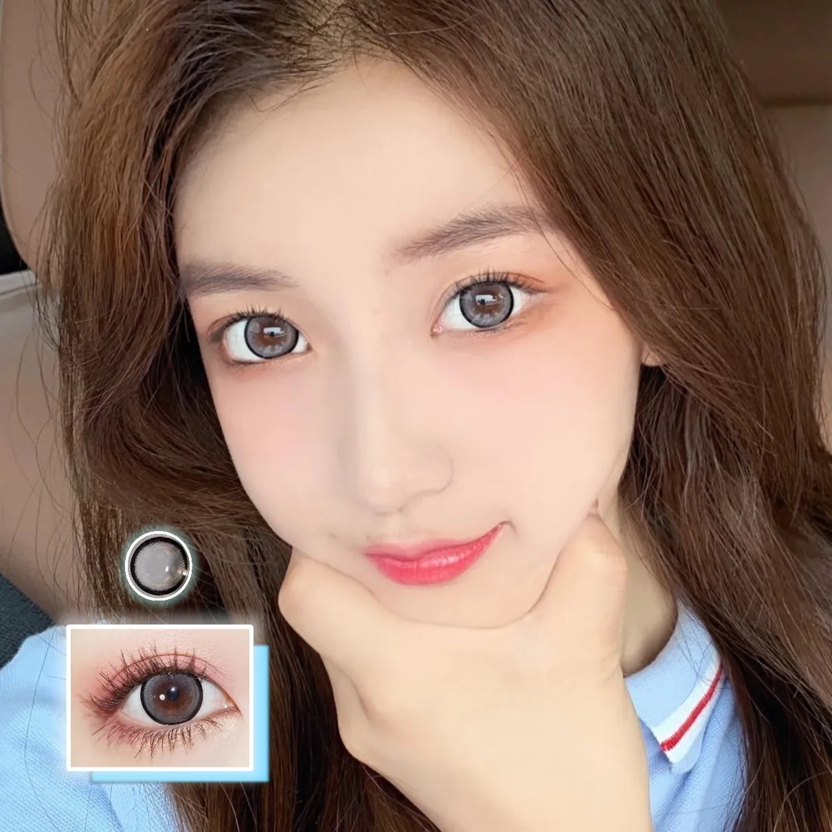 

Explosive bead Gray Eye Lens Small Beauty Pupil Myopia Lenses Color Contact Lenses for Eyes Lenses With Diopters Prescription