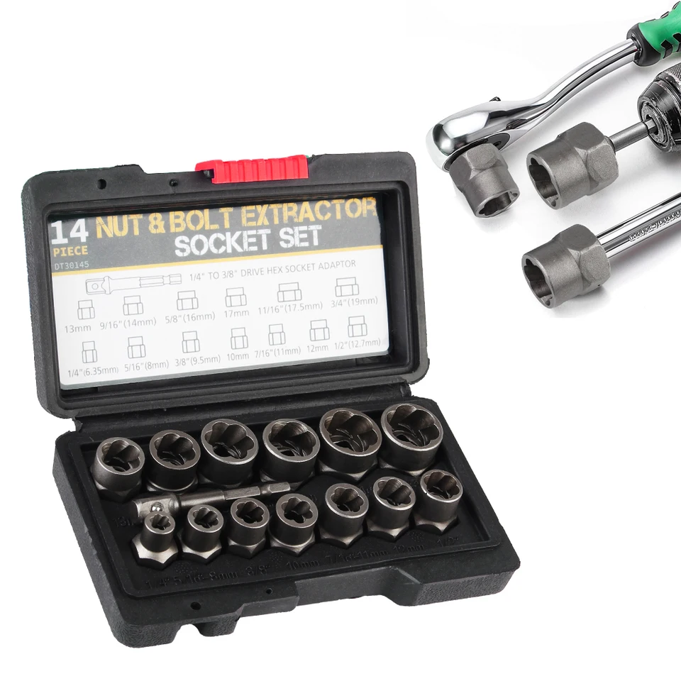 Raytal Lug Nut Remover, 10 Pieces Wheel Lock Removal Kit For Removing Stripped, Damaged, Frozen, Rusted, Rounded-off Bolts, Nuts & Screws - Lug Nut Remover Kit, Wheel Lock Removal Set
