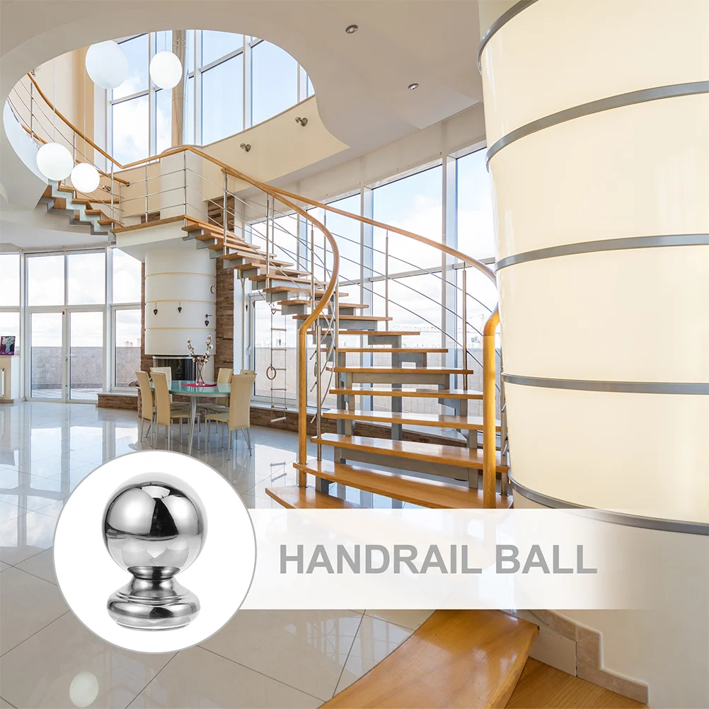 Stair Handrail Column Finial 51/63mm Stair Railing Finial Ball Stairway Railing Ball Rail Decor Stainless Steel Hollow Ball