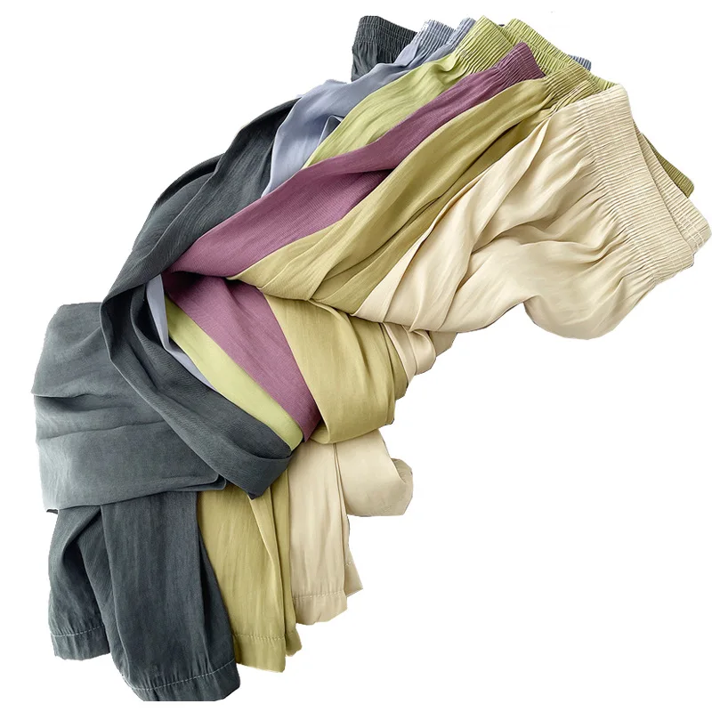 

Summer Folds Trousers Women 2023 Fashion High Waisted Loose Full Length Pants Korean Style Y2k Pants