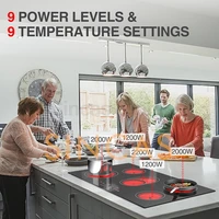 Встроенная индукционная плита с 5 конфорками, мощная электрическая керамическая плита, индукционная плита для бытовой коммерческой приготовления пищи, 110 В 220 В — изображение 4