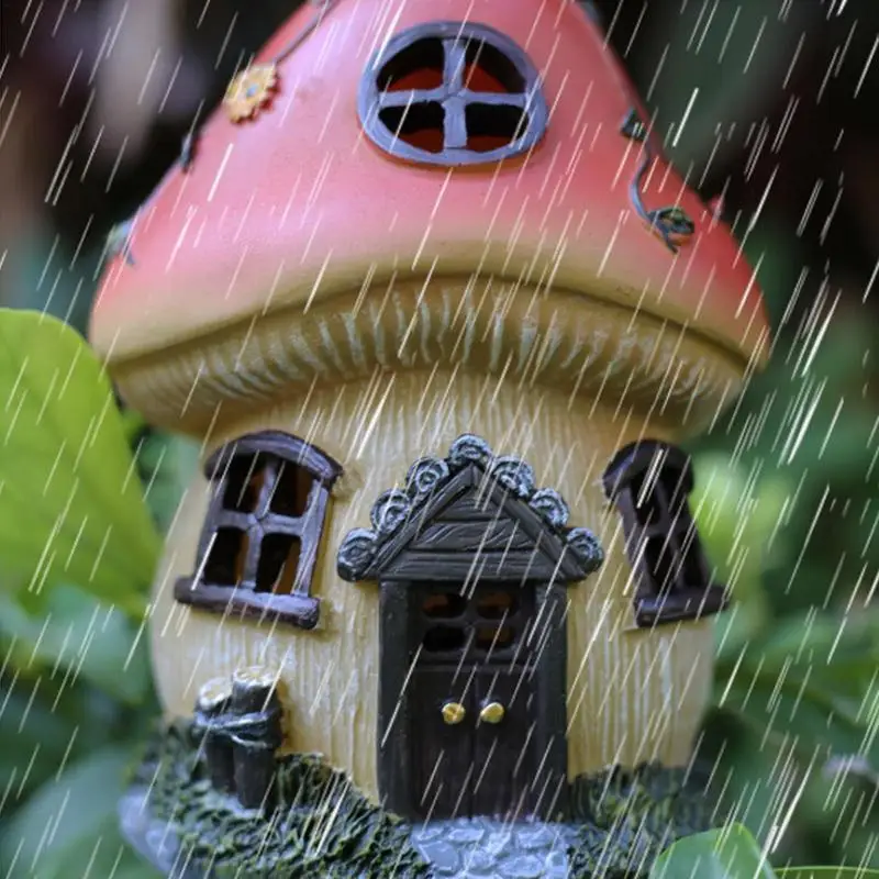 

Mushroom House Outdoor Lights Multifunctional Fairy House lamp Wide Application for Patio Garden Porch Lawn Pathway And Driveway