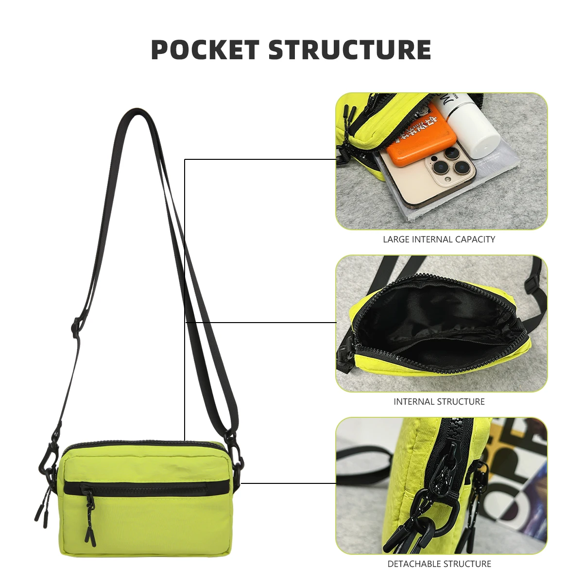 2025 New Niche Crossbody Bag Mini Mobile Phone Bag Daily Travel Cycling Bag Easiest for Match Outdoor Casual Tissue Bag Coin Purse for Lipstick Headphones Power Bank