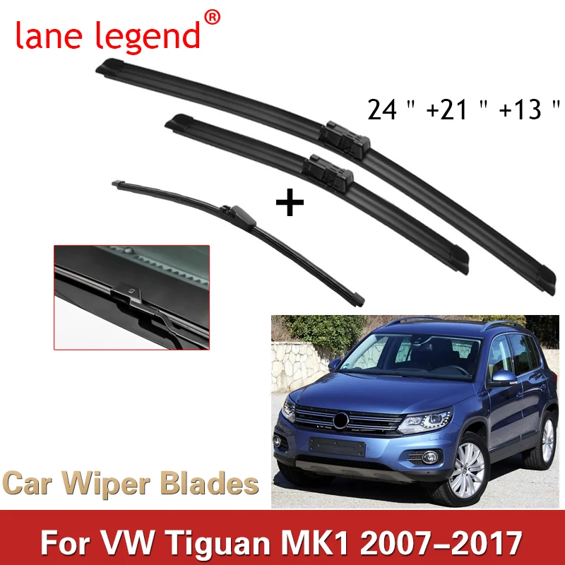 Car Wiper LHD Front & Rear Wiper Blades Set For VW Tiguan MK1 2007 2017
