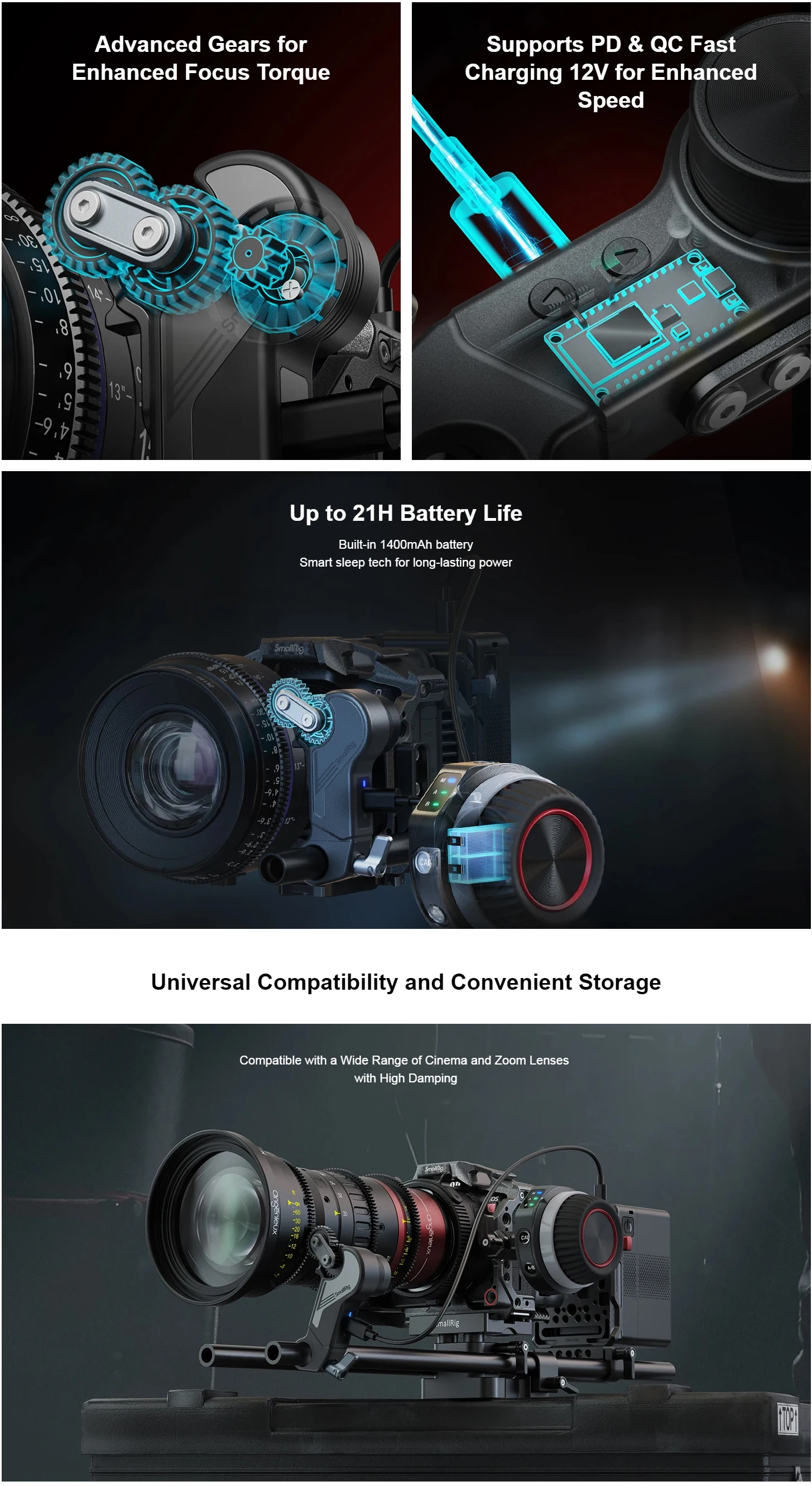 Description Picture 3 of itemSmallRig Wireless Follow Focus Lens Control System Wireless Focus Receiver Motor Wheel Controller