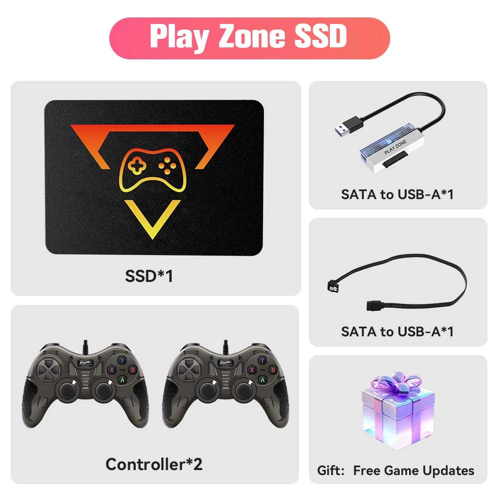 Playzone-外付けSSDハードドライブ,ポータブルゲームエミュレーター