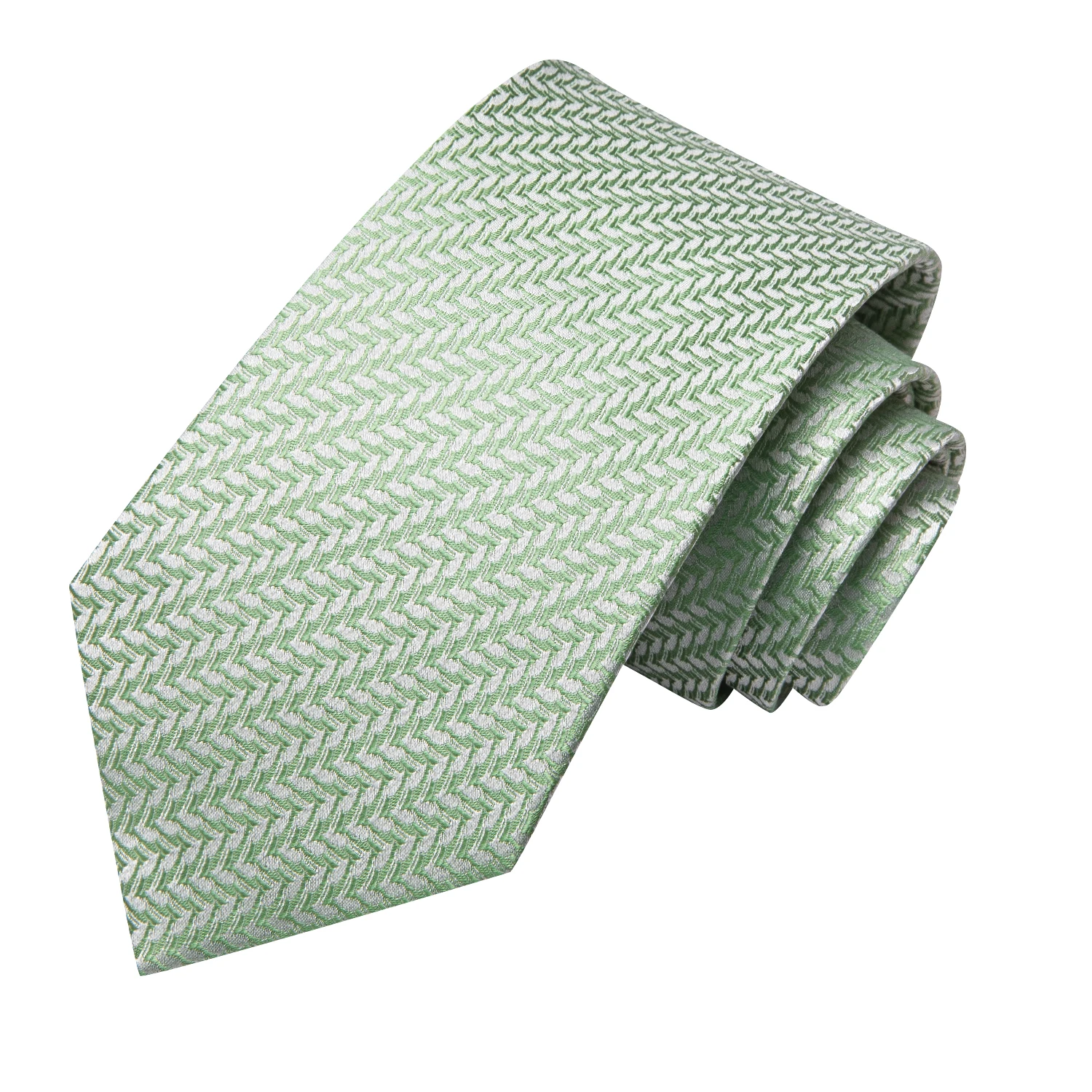 Gift Men Tie Striped Sage Green Design Silk Wedding Tie for Men Handky cufflink Set Hi-tie Party Business Fashion neck tie