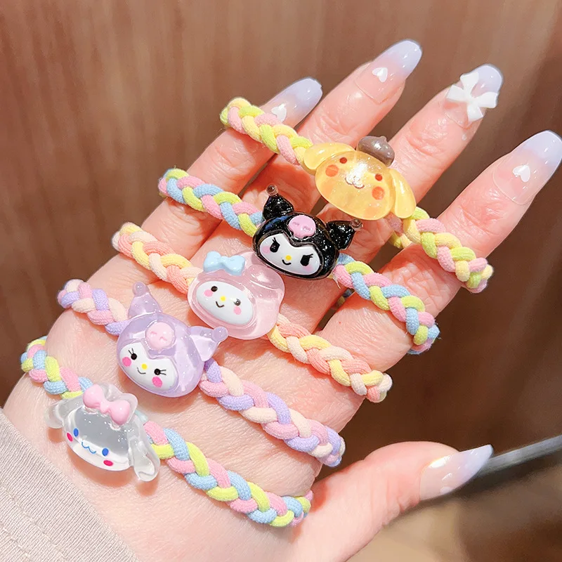 

Sanrio Kawaii Anime Cinnamoroll Kuromi My Melody Hair Bands Cartoon Headband Leather Band Girls Cute Elastic Hair Band Hair Rope