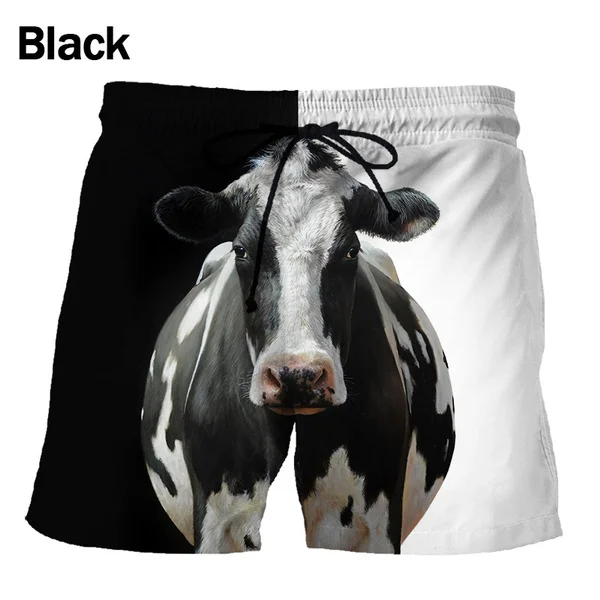 

Funny Animals Cows 3D Printed Men's Hot Summer Beach Shorts