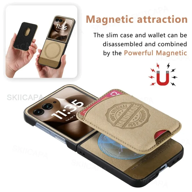 Magnetic MagSafe Leather Wallet Case with Card Holder