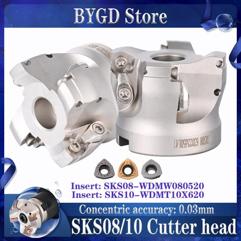 BYGD SKS SKS08 SKS10 50 63 80 100 Sechskant-Schneidkopf WDMW080520 WDMT10X620 Einsatz für BT30 BT40 BT50 FMB FMB22 Werkzeughalter