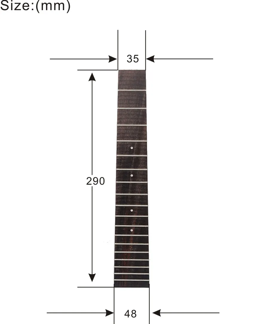Rosewood Ukulele Fingerboard for 26 Ukulele with 3mm Dot 18 Fret Rosewood UK Fretboard Parts