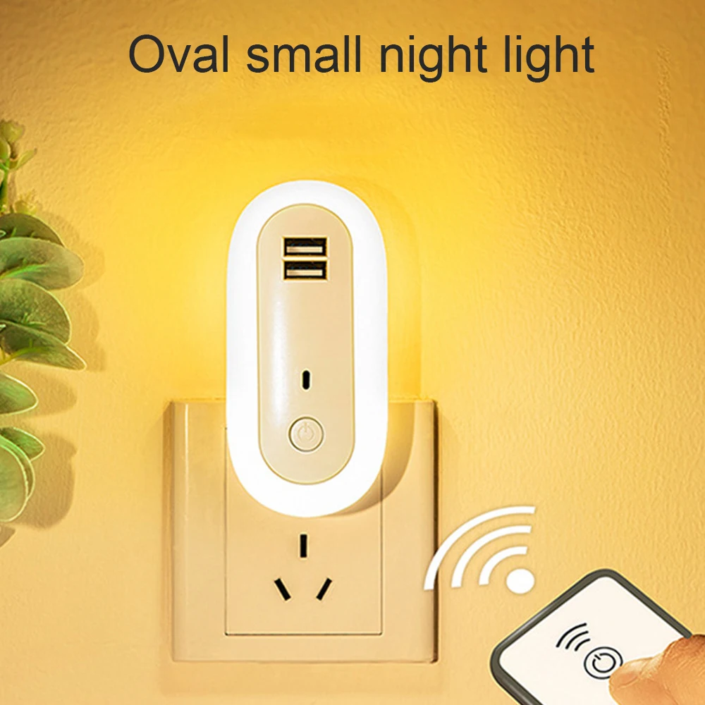 

Умный светодиодный ночсветильник с функцией Usb зарядки, энергосберегающая лампа с дистанционным управлением для прикроватного столика, обучения, кормления в спальне