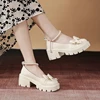 New Sexy Fashionable Elegant Shallow Mouth Round Toe Square Heel Thick Sole Casual Solid Color Bow Women's Shoes 3