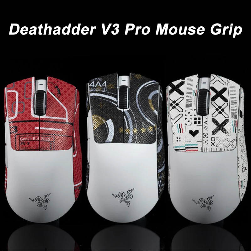Btl Fita de Aderência do Mouse Skate Adesivo Artesanal para Razer Deathadder v3 Pro Profissional Não Deslizamento Pele de Lagarto Chupar Suor Eva Preto t