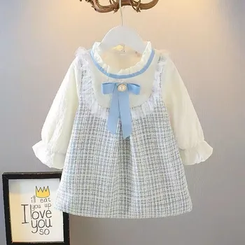 Girls Long Sleeve Skirt Cute Loose Dress Outer Wear Spring New Korean Style 2