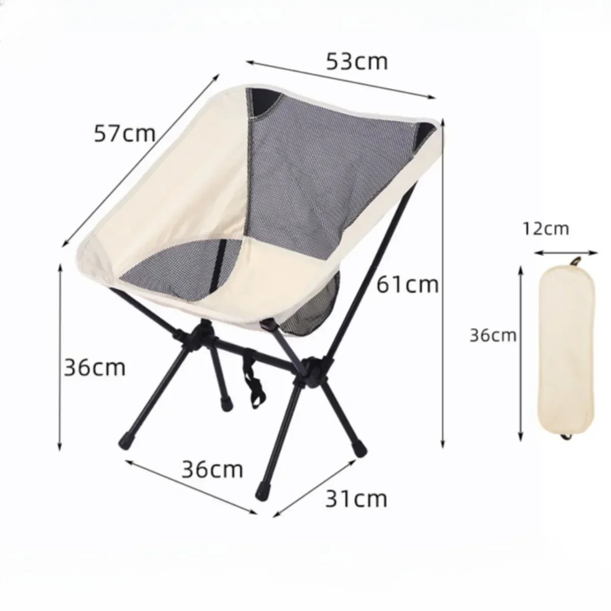 Folding Chair Detachable Portable Folding Moon Chair for Outdoor Camping Beach Fishing