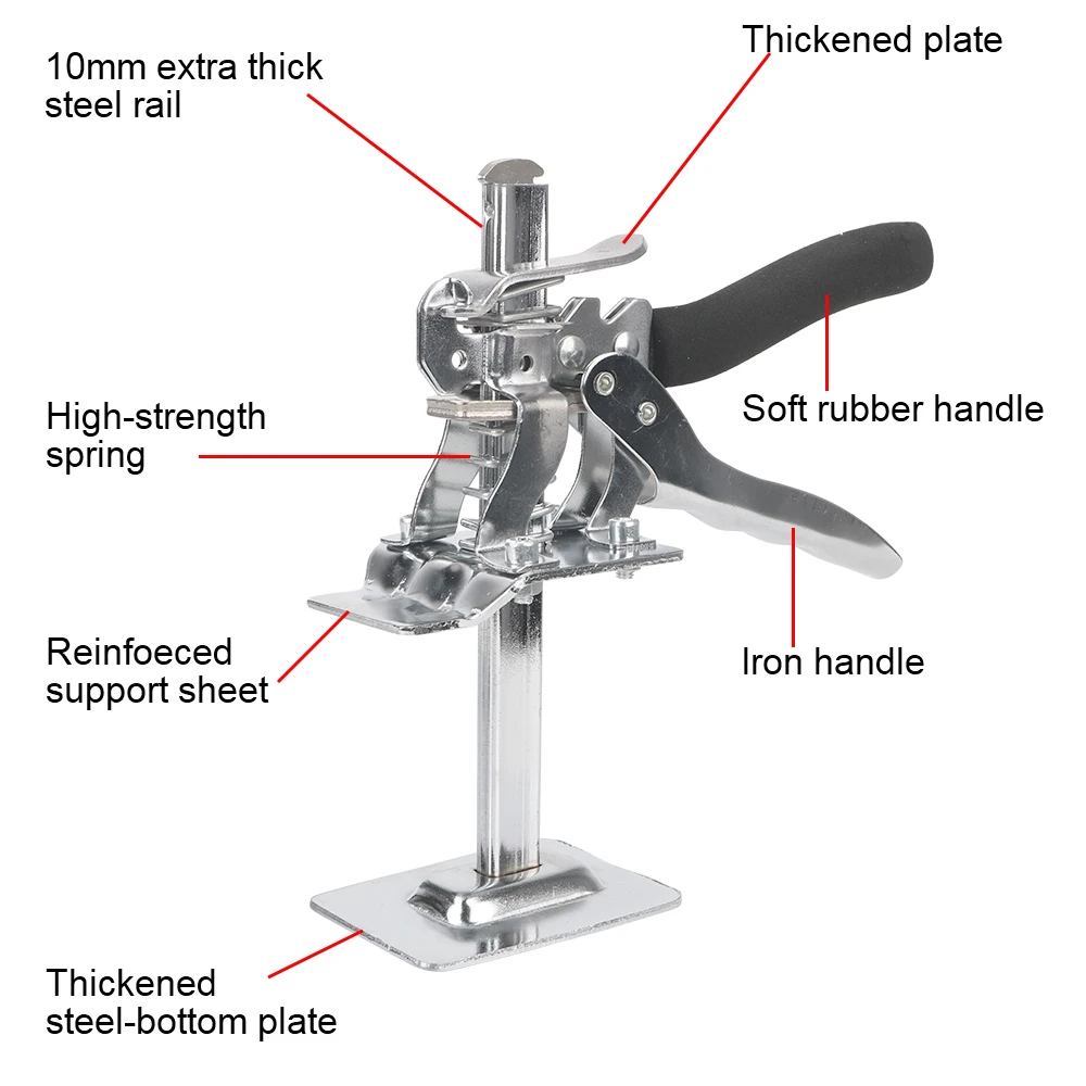 Elevator Tool Door Panel Drywall Lifting Cabinet Board Lifter Hand Lifting Tool Labor-Saving Arm Jack Tile Height Adjuster