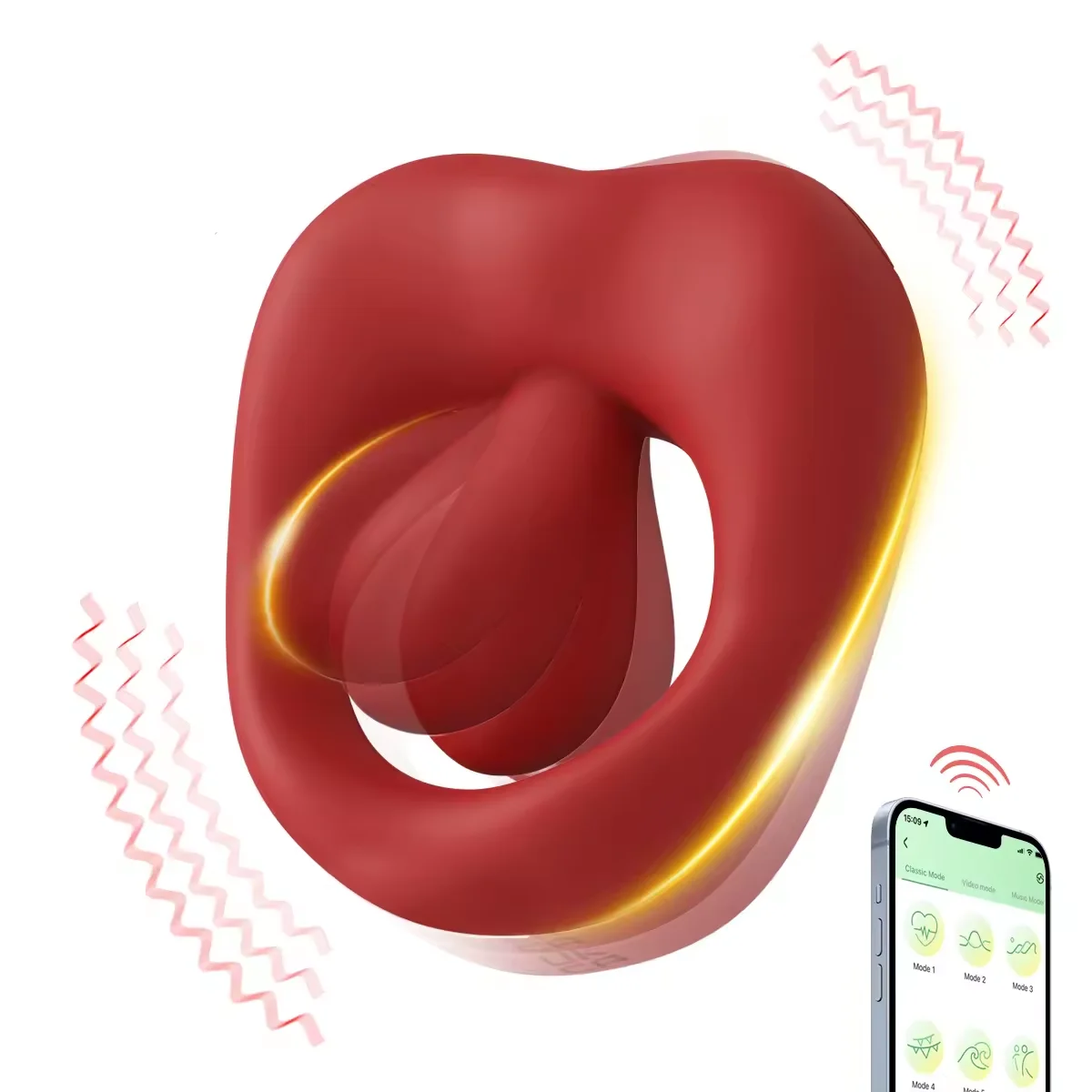 APP Control Vibrating Cock Ring with 360° Adjustable Tongue Clitoral Taint Testicle Stimulator Male Pleasure Penis Ring Vibrator