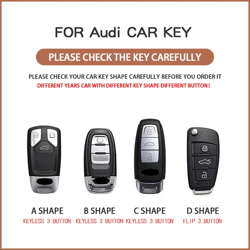 Car Key Case Cover For Audi A6 A1 A3 A7 A5 A6 C7 A4 B9 R8 Tt Mk2 C6 A3 8p C5 Q7 S7 Q8 A8L RS 3 S4 S6 C6 A4 B7 B8