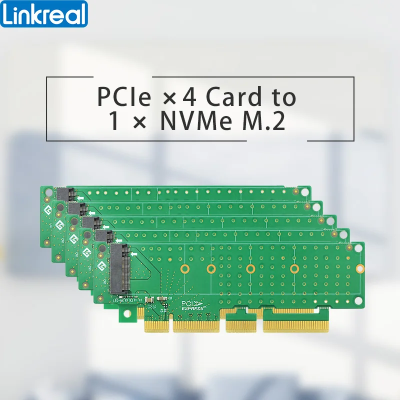 Linkreal M.2 Nvme m Chave para Pcie x4 Adaptador Suporte M.2 em Chassi 1u sem Suporte Pcs-lrnv9511-g3