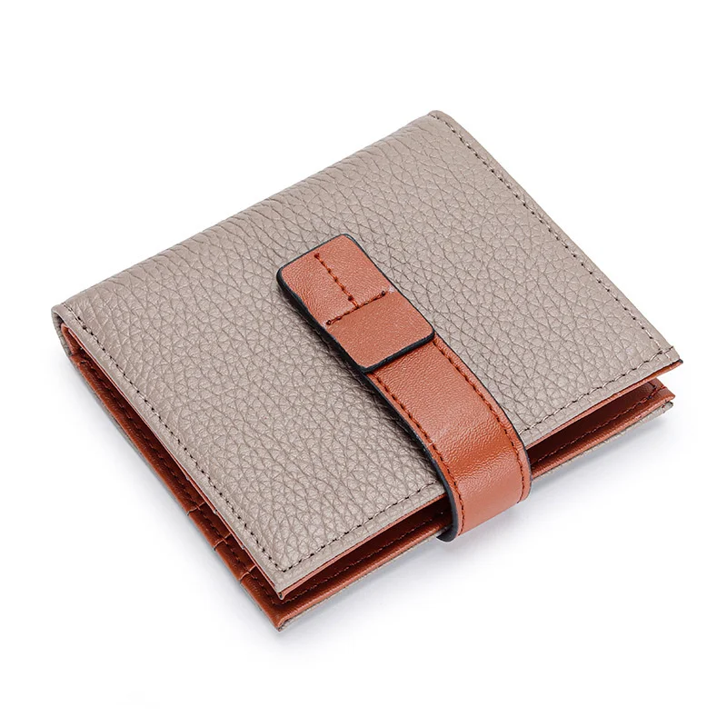 

RFID Blocking Woman Wallet Lady Purse Short Change Purse Hasp Coin Purse Money Clip Women Wallet Genuine Leather Wallet