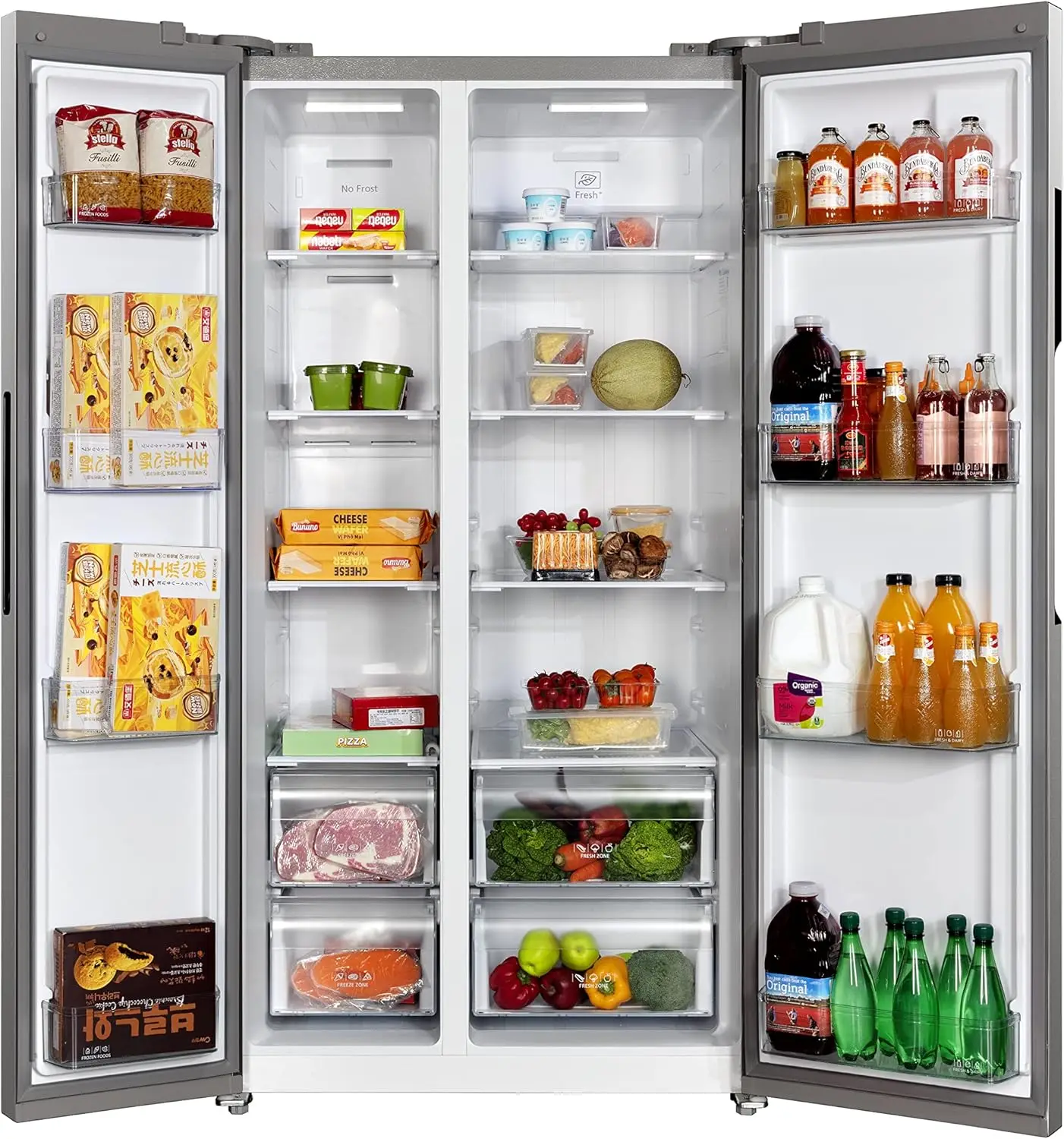 20.6 cu ft Counter Depth Full Size Refrigerator, Side Doors, Stainless 3