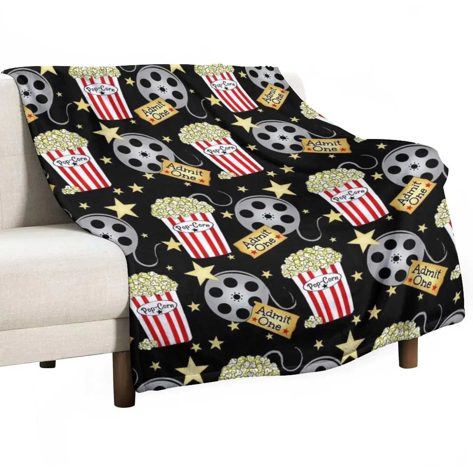 

VIP Movie Night / Pop Corn Throw Blanket Fluffys Large heavy to sleep Hair Blankets