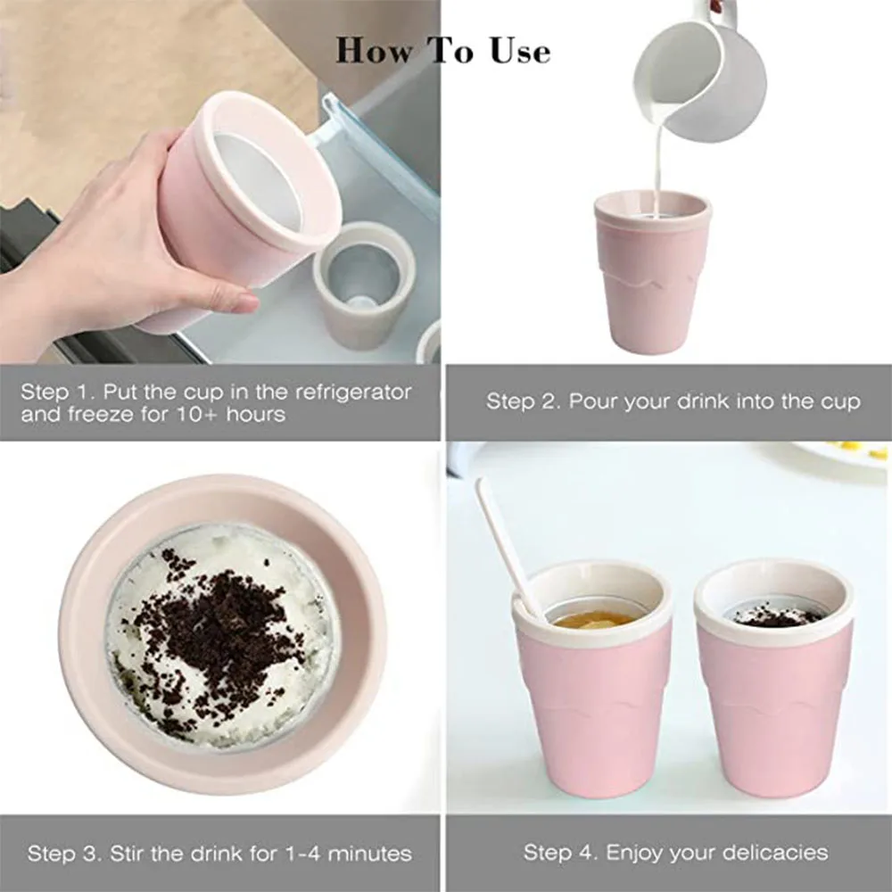 Ice Cream Maker Cup Slushy Maker, Cooling Cup Product, Household Frozen Cup, Homemade Smoothie Cup, for Cola or Juice