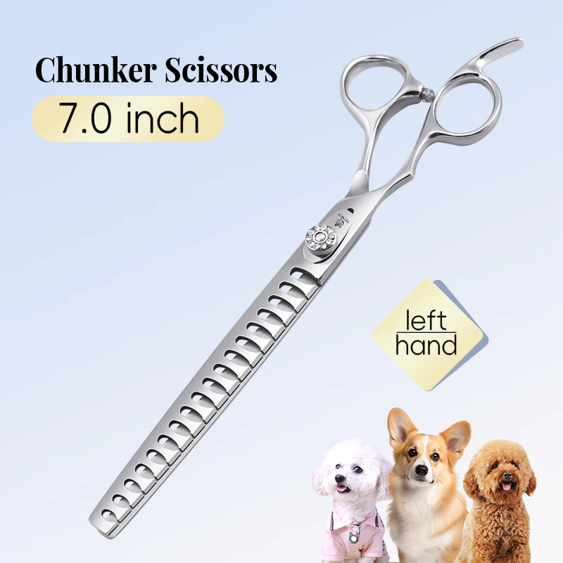 フェニーチェ ペット グルーミング 7.0 インチ左利き用ダイヤモンド