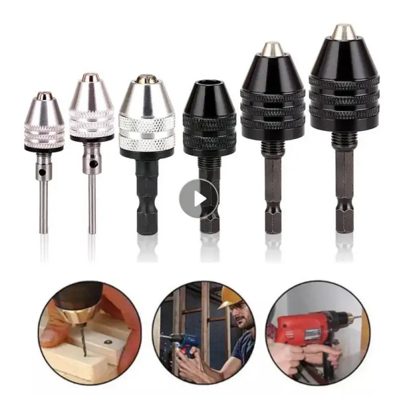 Mandrin De Perceuse Sans Clé à Tige Hexagonale De 6,35 Mm Pour Visseuse à Percussion, Mini Adaptateur De Serrage Pour Tournevis électrique De 0,8 à 8 Mm