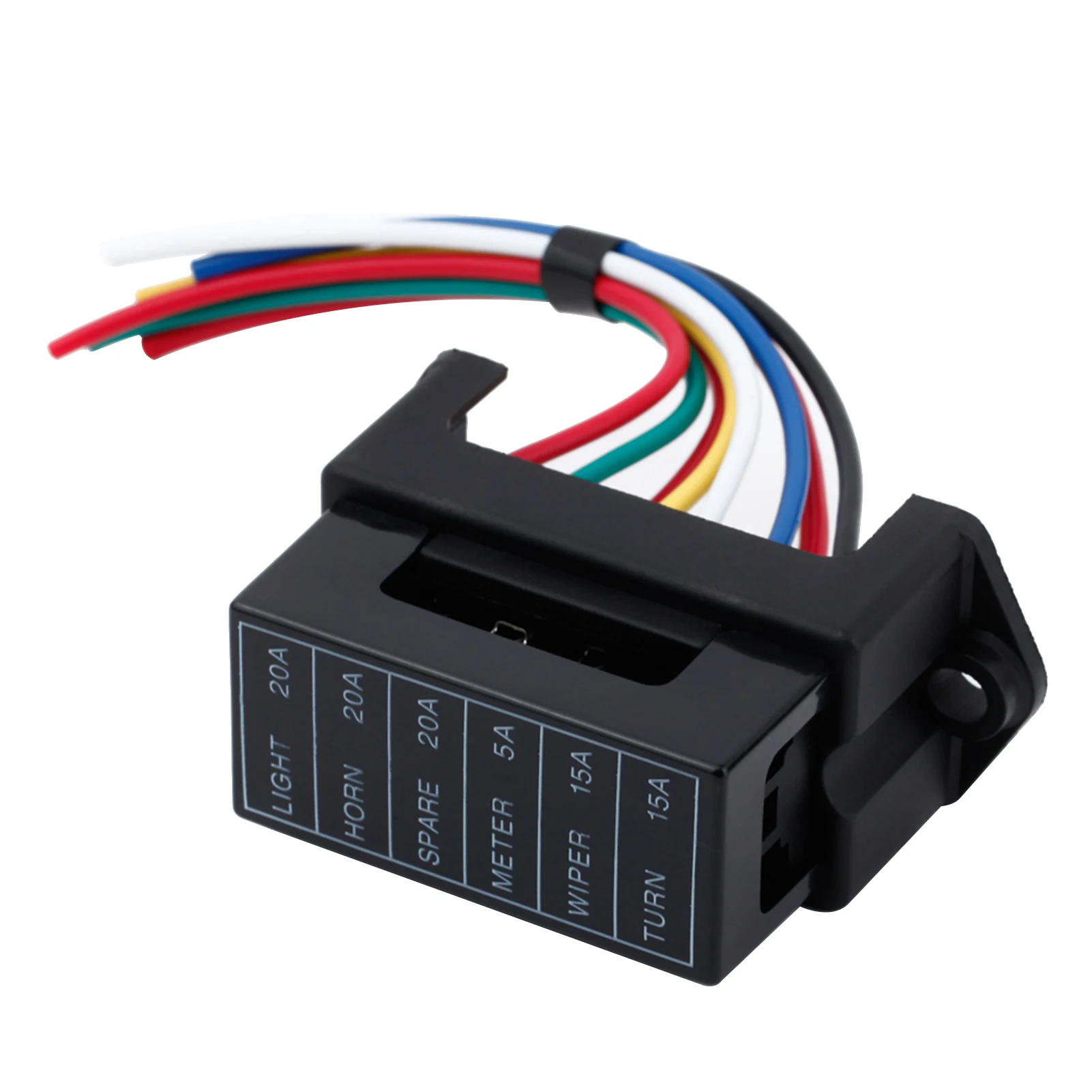 6 Way DC32V Circuit Car Trailer Auto Blade Fuse Box Block Holder ATC ATO 2-input 6-output Wire Fuse Box for Bus Ship Tanker