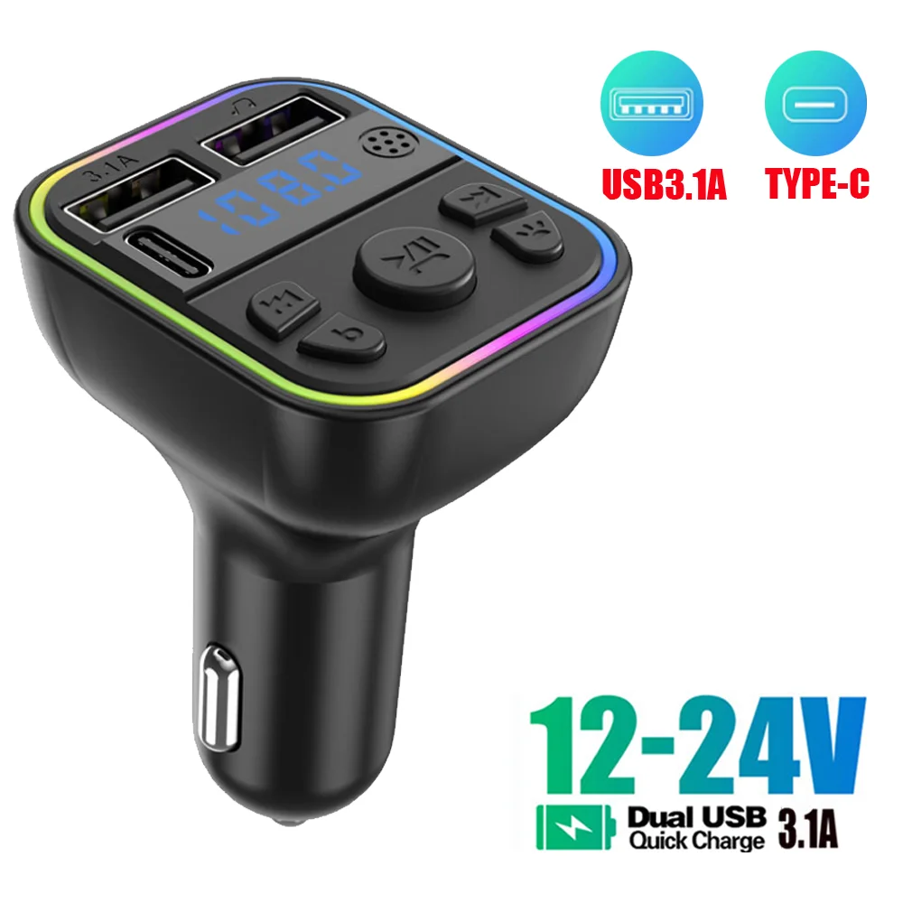 Fast Charging QC3.0 Car Bluetooth 5.2 G38 FM Transmitter With PD Type C,  Dual USB Ports, Colorful LED Light, Wireless MP3 Player, And Cars With  Wireless Charging From Hollysales, $2.19