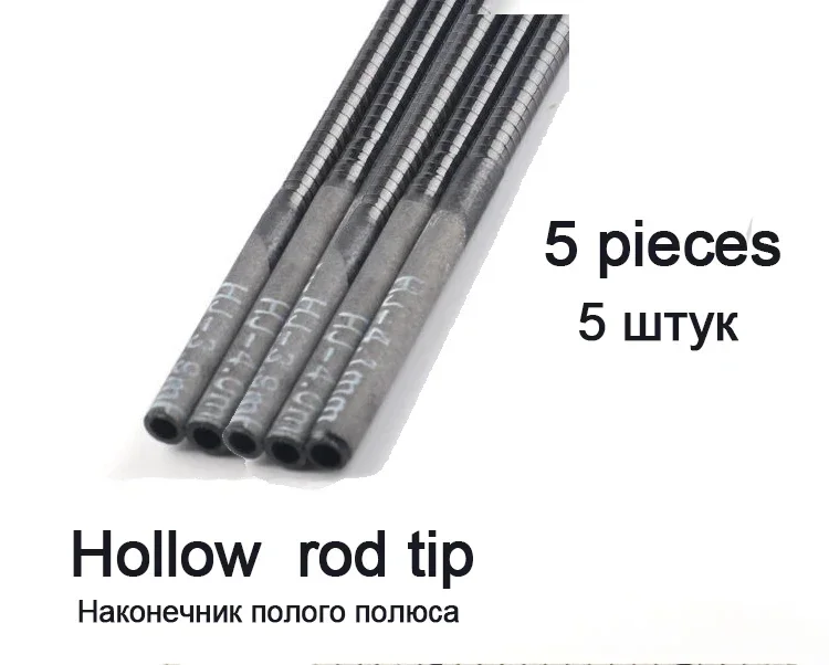 2.2mm-4.1mm 5 Pieces 80cm Fishing Rod Tip Spare Sections Taiwan Fishing Rod Full Size Solid Hollow Carbon Accessories Sturdy fishing rod