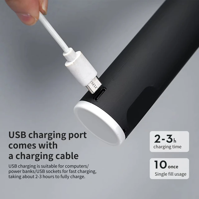 Frullino per le uova elettrico portatile UBS Frullatore wireless a 3 velocità Caffè Latte Gorgogliatore Crema Burro Frullatore Frullatore per alimenti 5