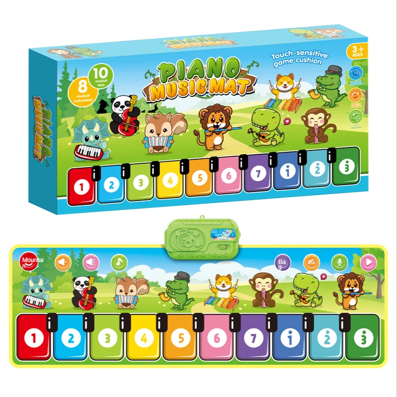110x36cm Musical Piano Mat Toddlers Floor Violin Keyboard Dance Mat with 8 instruments Sounds Baby Mat Study Educational Toys 5