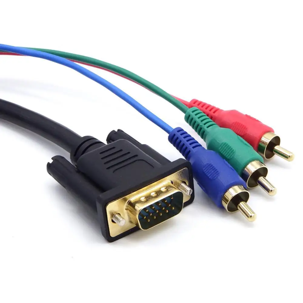 Кабель аудиоадаптер для ПК DOONJIEY 1 5 м VGA к TV 3 RCA компонентный AV ноутбук |