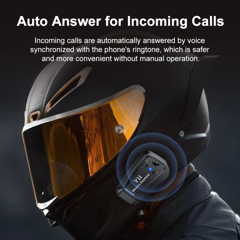 Moman Motorcycle Intercom Headset, H1 1 Pack Dirt Bike Communication System AI Voice