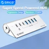 ORICO Aluminum 10Gbps USB 3.2 HUB SuperSpeed Powered PD60W Charger Type C Splitter With Power Adapter for MacBook PC Accessories 1