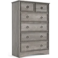 Modern 6 Drawer Dresser, Dressers for Bedroom, Tall Chest of Drawers Closet Organizers & Storage Clothes - Easy Pull Handle 1